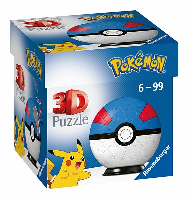 Puzzle-Ball Pokémon: Poké Ball modro-červený 54 dílků