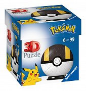 Puzzle-Ball Pokémon: Poké Ball žluto-černý 54 dílků