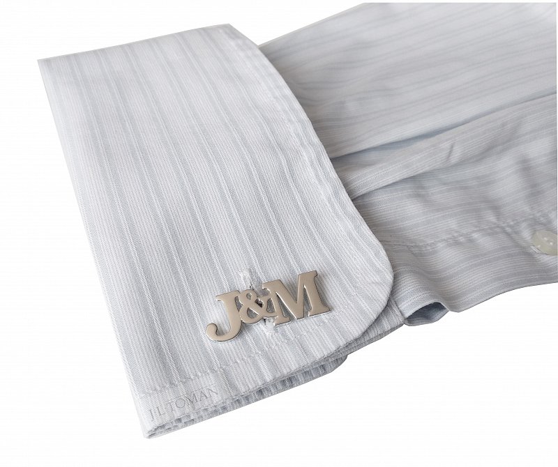 3 písmena monogram stříbrné manžetové knoflíčky