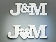 3 písmena monogram stříbrné manžetové knoflíčky