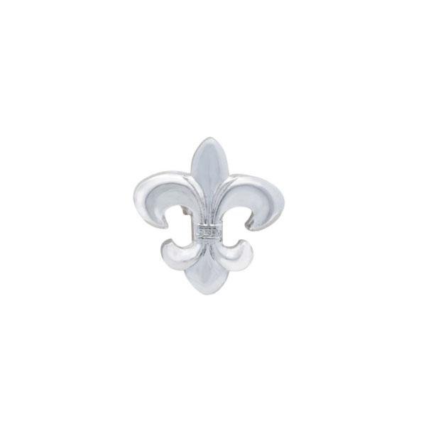 Stříbrný odznak do klopy saka květ lilie Fleur de lys