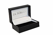 Bílé manžetové knoflíčky osazené perletí s kovovými ozdobami