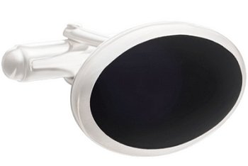 Elegantní stříbrné manžetové knoflíčky osazené drahokamem onyx