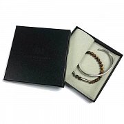 Luxusní černý náramek z onyxu v matném provedení L (20-21cm)