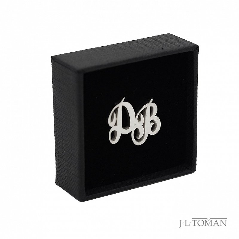 Stříbrná ozdoba do klopy s monogramem DB č. 12