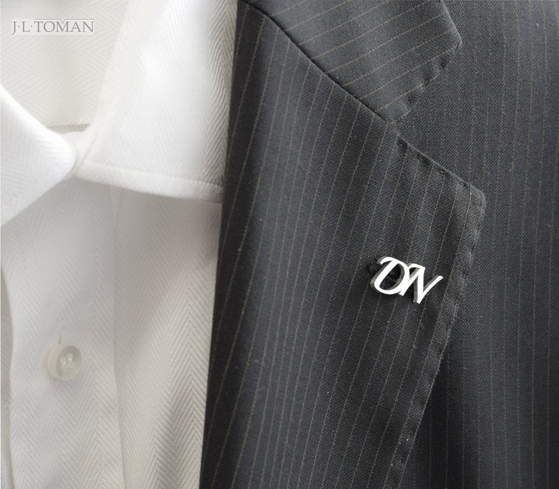 Stříbrné manžetové knoflíčky s monogramem DN č. 13  vyrobené na zakázku podle grafického návrhu