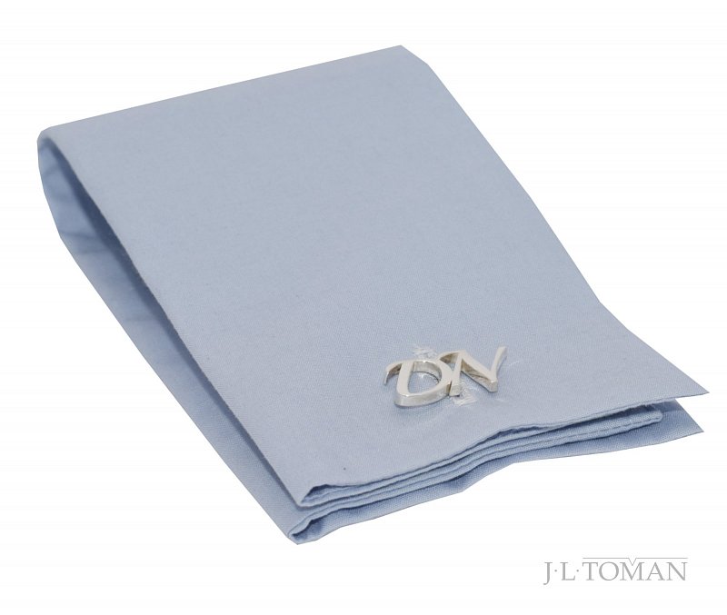Stříbrné manžetové knoflíčky s monogramem DN č. 13  vyrobené na zakázku podle grafického návrhu