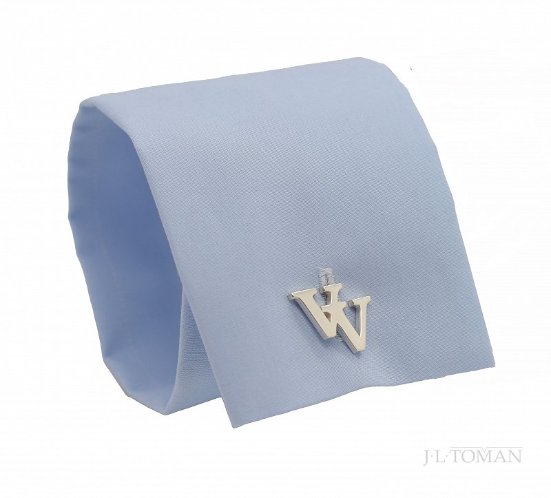 Stříbrné manžetové knoflíčky s monogramem VV č. 5  vyrobené na zakázku podle grafického návrhu